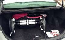 stroller in the car trunk