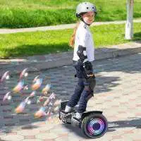 kid riding a hoverboard